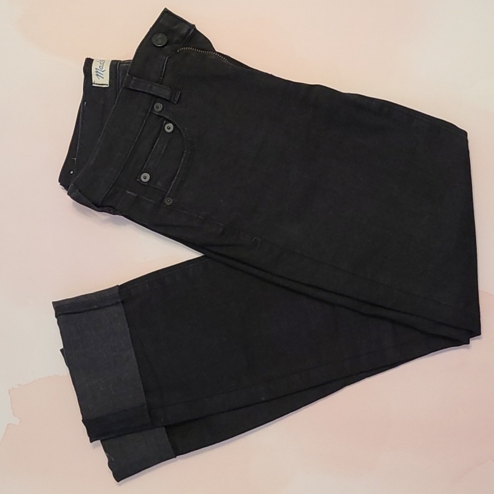 Madewell Alley Straight Jeans Black Stretch 24